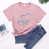 Valentine's Day T Shirt Short-Sleeved T-shirt Summer plus Size Top