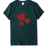 Valentine's Day T Shirt Large Size T-shirt Short Sleeve Red Heart Printing Summer