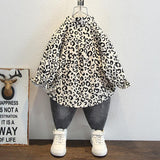 Toddler Boys Jackets Leopard-Print Shirt Children Autumn