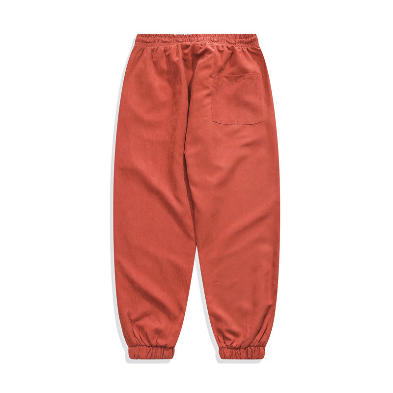 Man Fall Outfis Autumn Simple Letter Print Casual Sports Pants for Boys Loose Drawstring Ankle Banded Pants