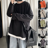 Men's Sweatshirt Spring and Autumn Men's round Neck Solid Color Loose