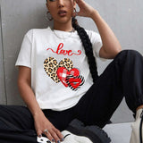 Valentine's Day T Shirt Short-Sleeved Men's and Women's Letter Printed T-shirt Top
