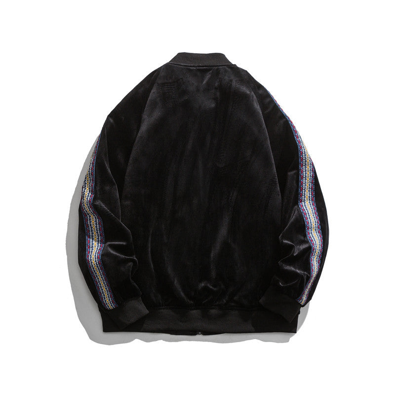 Man Fall Outfis Contrast Color Casual Jacket Loose Sports Jacket