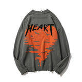 Men Sweater Heart Printing Knitwear Men's Loose Pullover