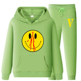 Vlone Hoodie & Pants 2 Piece Set Men'S Spring And Autumn Loose Pullover Sweatershirt