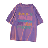 BTS Proof T Shirt Short Sleeve Korean T-shirt Bullet-Proof Youth League Member Name Peripheral Support Song-Promotion Costume Same Style Short-Sleeved T-shirt