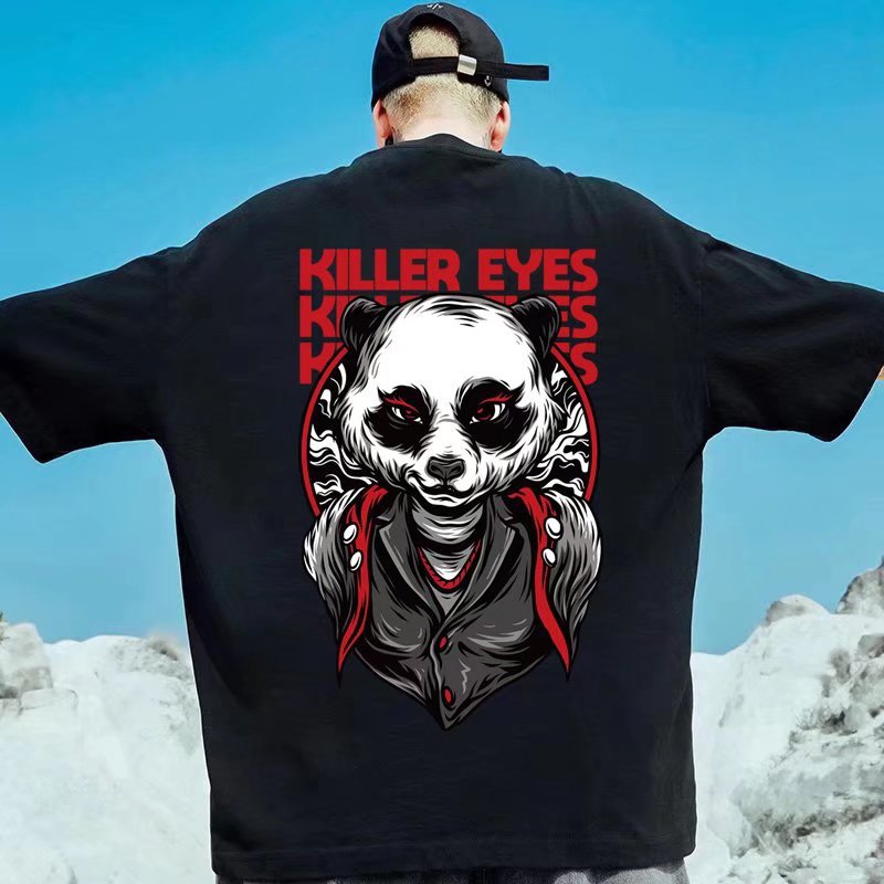 Men T-Shirts Loose Printed round Neck Half Sleeve