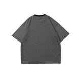 Men T Shitrs Striped Printed Round Neck Loose