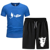 Vlone T Shirts & Shorts 2 Piece Set Men'S Summer Sports Fitness Casual Shorts Suit