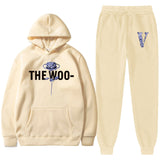 Vlone Hoodie & Pants 2 Piece Printed Men'S And Women'S Loose Hooded Sweater