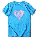 Valentine's Day T Shirt Short Sleeve Heart Printing Casual Summer Top