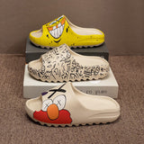 Mens Slide Slippers Men'S Slippers One-Word Sandals Home Shoes