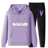 Vlone Hoodie & Pants 2 Piece Set Casual Loose Hoodie Sweatshirt