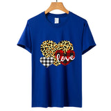 Valentine's Day T Shirt Men's and Women's Heart Printing Pullover Cotton Short Sleeve Women's T-shirt