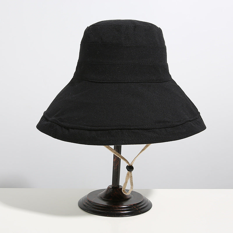 Women Bucket Hat Double-Sided Color Matching Fisherman Big Brim Sunshade