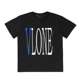 Vlone T Shirt Men'S Big V Python Printed Casual Short-Sleeved T-Shirt
