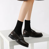 Mary Jane Shoes Spring Leather Shoes Vintage Brown