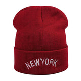 Yankee  Winter Hat Embroidery Men and Women Autumn and Winter Warm Knitted Hat