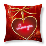 Valentine's Day Pillow Covers 4 Piece Random Styles Together, Love Heart Peach Skin Fabric Valentine's Day Pillow Cover Car Office Sofa Cushion