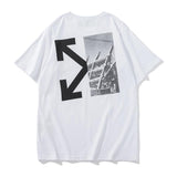 Off White T Shirt Short Sleeve Tshirt Stitching Half Arrow Print Owt
