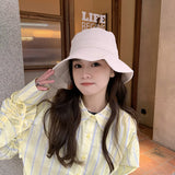 Women Bucket Hat Solid Color Big Brim Fisherman Sun Hat
