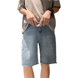 Men Denim Shorts Men's Summer Student Loose