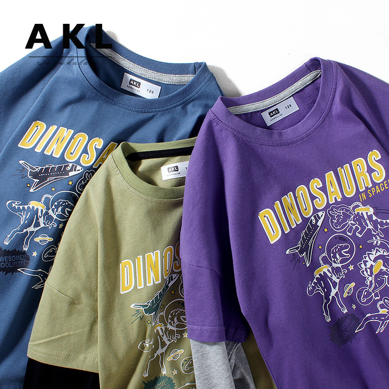 Children Long Sleeve Shirts Spring Boys Long Sleeve T-shirt Printed Children Long Sleeve