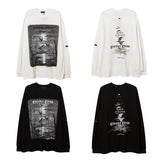 Man Fall Outfits Vibe Style Dark Loose Niche Long-Sleeved T-shirt Men's Sweater