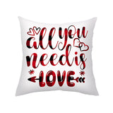 Valentine's Day Pillow Covers 4 Piece Random Styles Together, Printed Couple Love Love Heart Flowers Back Cushion