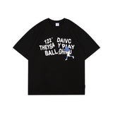 Men T Shitrs Baseball Player Printed Round Neck