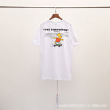 The Simpsons T Shirts Cartoon Simpsons Skateboard Letter Crew Neck