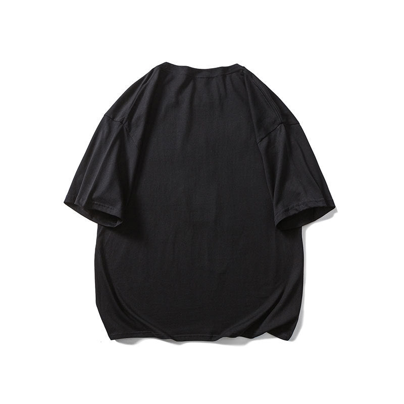 Men T Shitrs Rainbow Line Printed Round Neck