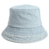 Denim Bucket Hat Fishing Cap Cotton Print Fisherman Hat Fashion Retro Alphabet Embroidery Sunhat