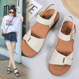 Women Open Toe Sandals Flats Summer Casual Roman Flat Heel Sandals