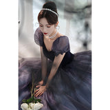Mauve Dress Bridesmaid Autumn and Winter Banquet Evening Dress