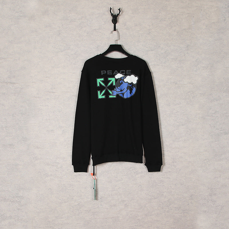 Off White Sweatshirts Arrow Round Neck Sweater Loose Bottoming Shirt