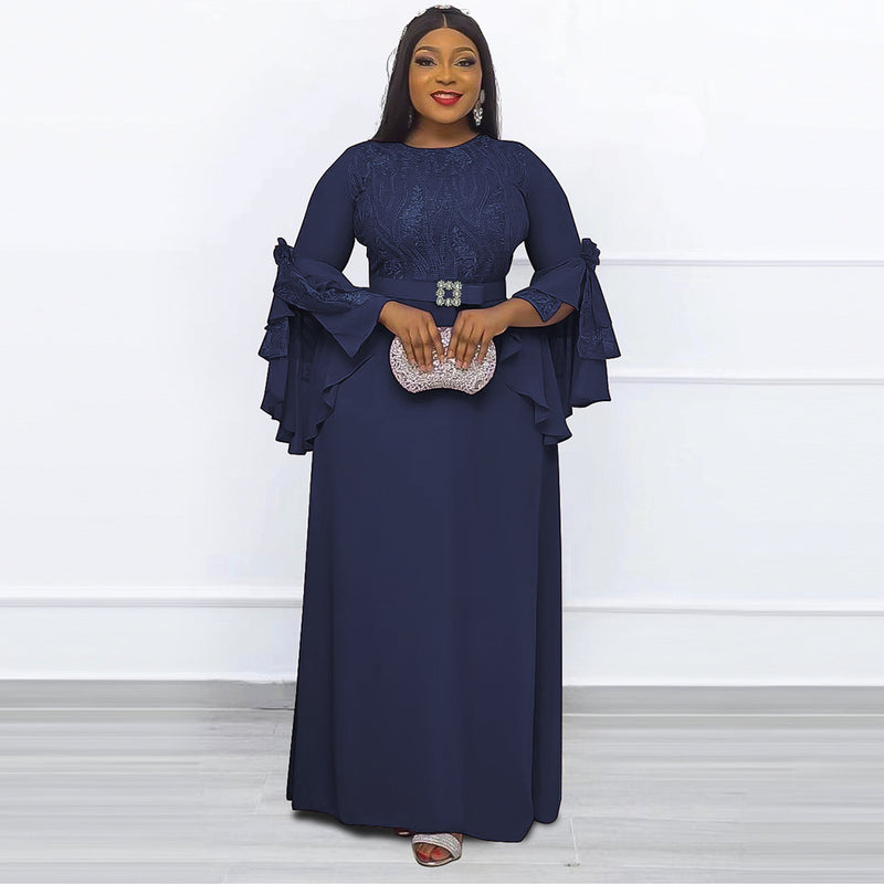 African Dashiki Dress Women's Chiffon Stitching Ladies Dress