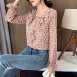 Gloria Vanderbilt Belly Western Style Small Shirt New Small Floral Flounce Chiffon Shirt