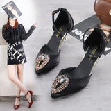 High Heels Ladies Sandals Plus Size High Heels Women Summer Pointed-Toe Stiletto Sandals Women