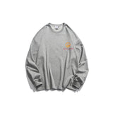 Man Fall Outfis Autumn Clothes Creative Printed Crew Neck Sweatshirt Loose Couple Casual Bottoming Top