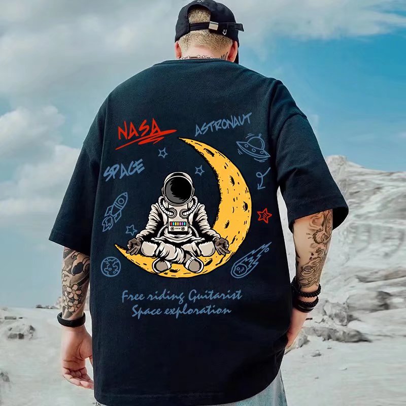 Men T-Shirts Skull Pattern Print Loose