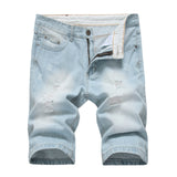Men Denim Shorts Men's Jeans Shorts Hole Light