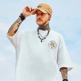 Men T-Shirts Loose Printed round Neck Half Sleeve
