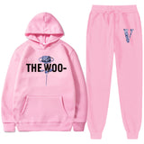 Vlone Hoodie & Pants 2 Piece Printed Men'S And Women'S Loose Hooded Sweater
