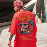 Men T-Shirts Printed Loose Half Sleeve
