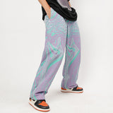 Man Fall Outfits Jeans Men and Women Loose Straight Gradient Casual Long Pants