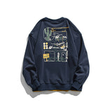 Crew Neck Sweatshirts for Men Men's Clothing Autumn Printing round Neck False Two Pieces Sweater for Men