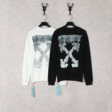 Off White Sweatshirts Autumn Printed Sweater Ow Round Neck Loose Casual Men And Women