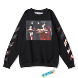 Off White Sweatshirts Arrow Print Sweater Ow Loose Round Neck