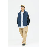 Men Denim Jackets Color Stitching Stand-Collar Casual Youth Coat